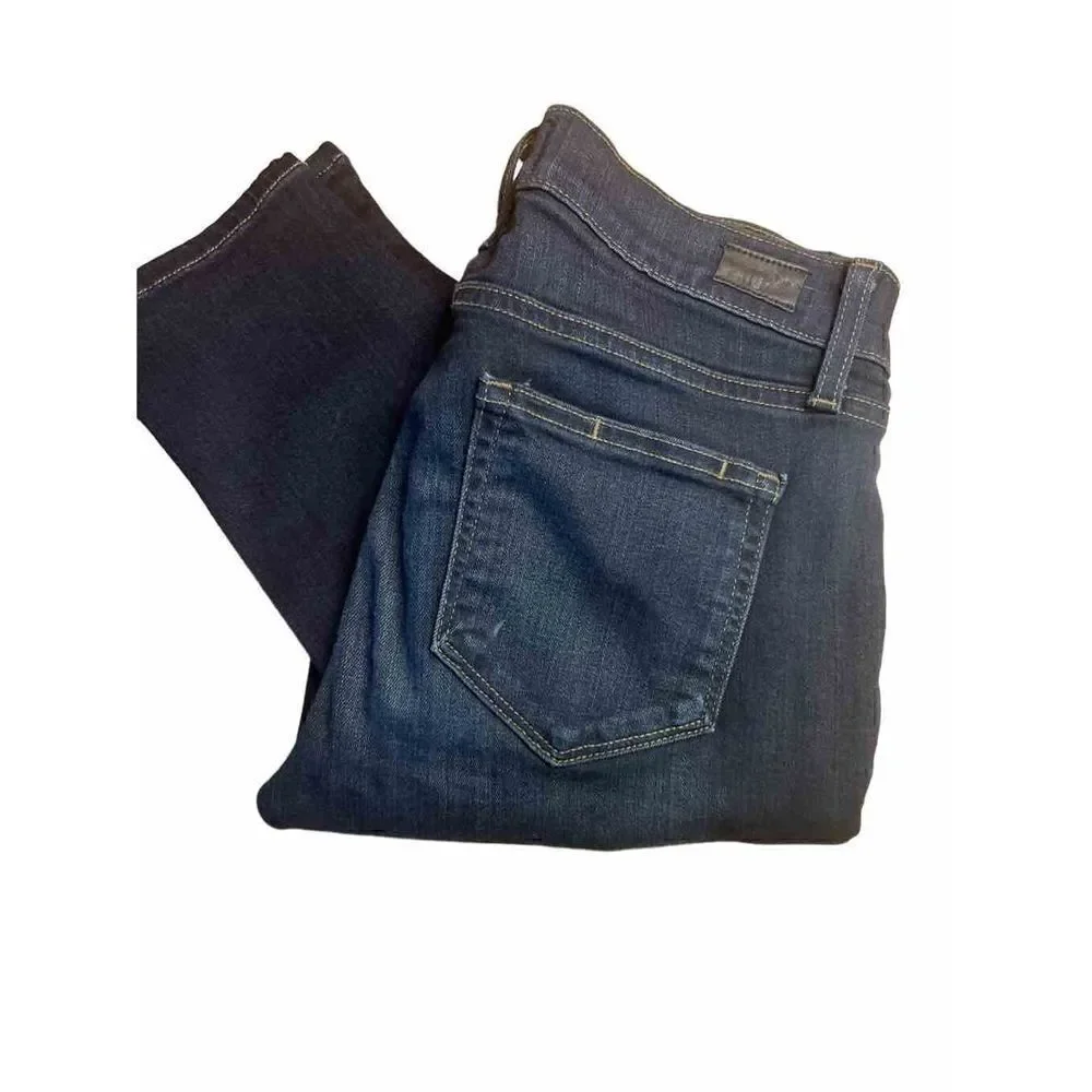 Paige 25 dark denim skinny elastic front panel stretch jeans verdugo ankle